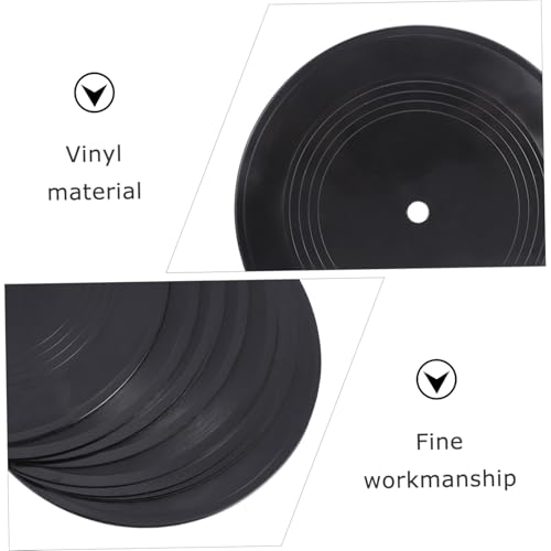 Disques Vinyles Vintage Noirs Décoration Murale Esthétique Lot de 10
