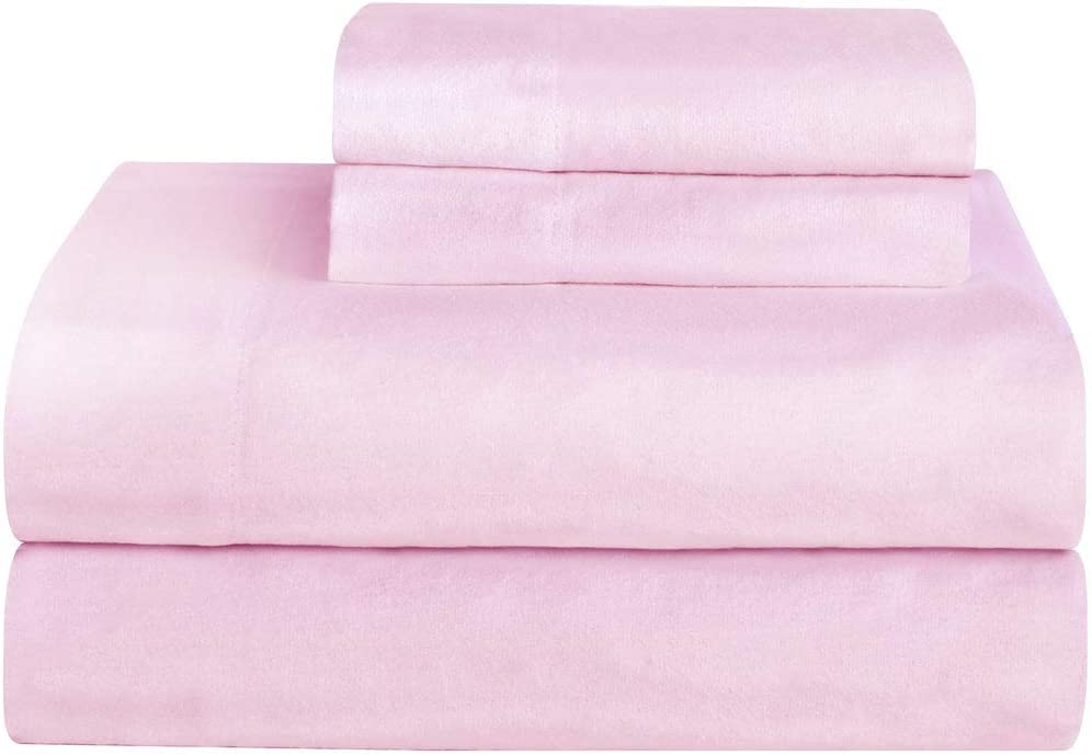 British Home Bedding - 100% Pure Brushed Cotton, Luxury Thermal Flannelette Flat Sheets, Energy Class A+ Cosy and Ultra Soft (Pink, Pair of Pillow Cases Only) — image 1
