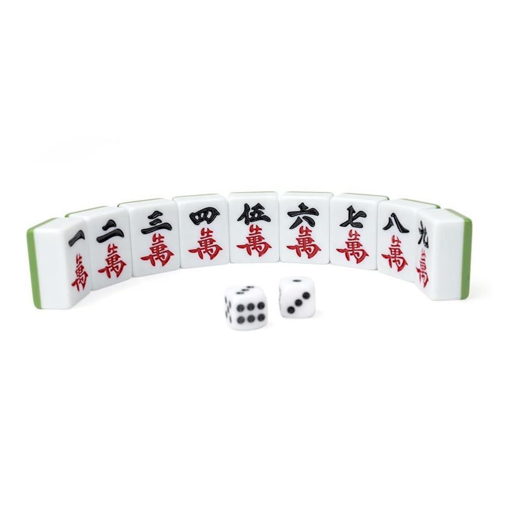 Chińska gra mahjong zestaw płytek mahjong, Zestaw do gry w chińskiego mahjonga z torbą podróżną, przenośny zestaw do gry w majiang na spotkania rodzinne, czas wolny przyjaciół