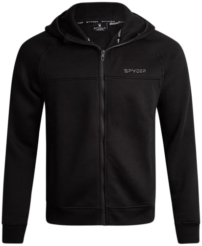 Spyder Mens Zip Up Hoodie - UPF30+ Super Soft Fleece Sweatshirt, Warm Athletic Hoodies for Men with Secure Zip Pockets (S-XL)