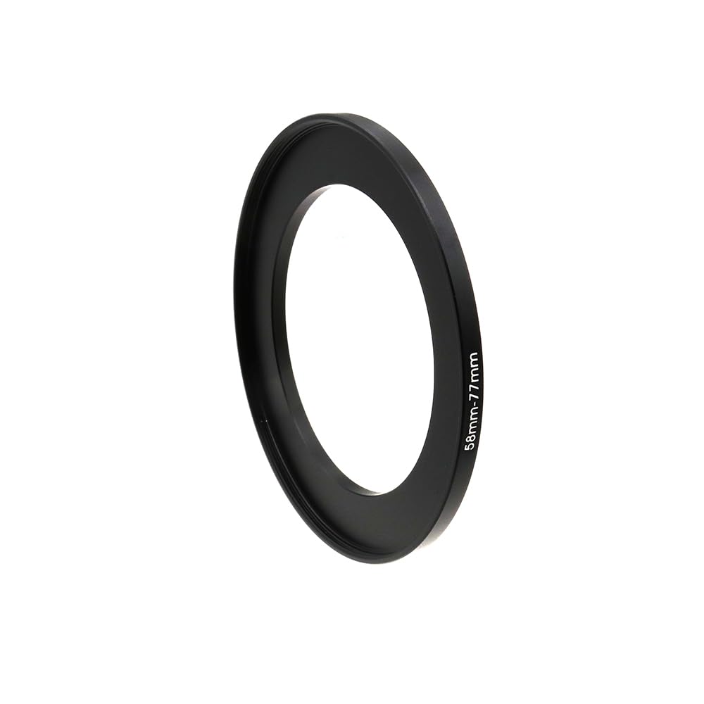 LingoFoto 58-37/40.5/42/43/46/48/49/52/55/58/60/62/67/72/77/82mm Step Up & Step Down Rings Adapter for Camera Lens and Filters 58-77 Filter Adapter Ring 58mm Lens to 77mm Filters (58-77mm)