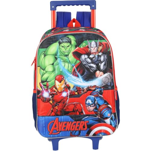 Mochila com Rodinha, Avengers, Grande, Azul com Alça, Luxcel