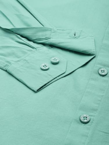 Image of Men's Cotton Linen Solid Shirt | Slim Fit Full Sleeve Casual Shirt | Lightweight | Breaethable | Stylish