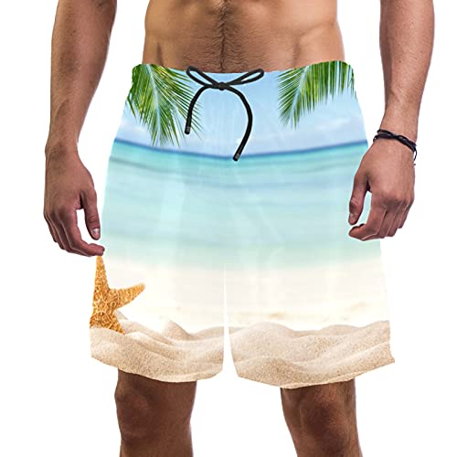 Short de bain homme motif étoile de mer avec poches pour éviter l'inconfort
