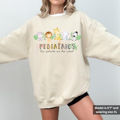 Pediatrics Sweatshirt - Cute Peds Animals Squad Nurse Long Sleeve - Nursing ER Pedia Nursing School Gifts4