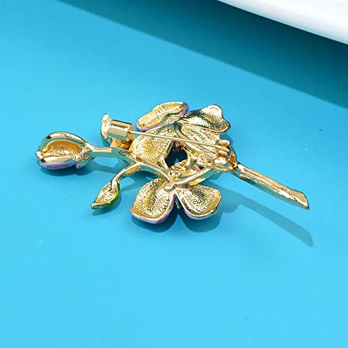 Broches fleurs strass scintillants et émail de haute qualité
