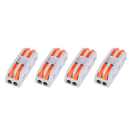 28Pcs Lever Nut Splicing Wire Connector Box 2 Position Circuit Conductor Connector Orange Flame Retardant Compact Wire Connectors 11-28AWG PCT-2-2 Connectors Lever