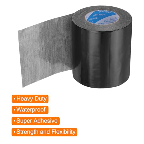 Image of uxcell Heavy Duty Duct Tape, 6 Inch x 55 Yard Waterproof Flexible Hand Tear Strong Adhesive Duct Tapes for Crafts DIY, Fixing, Repairs, Black