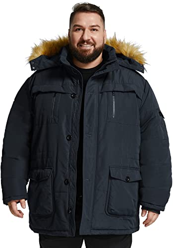 Image of Soularge Men's Big and Tall Winter Warm Heavy Hooded Parka Jacket