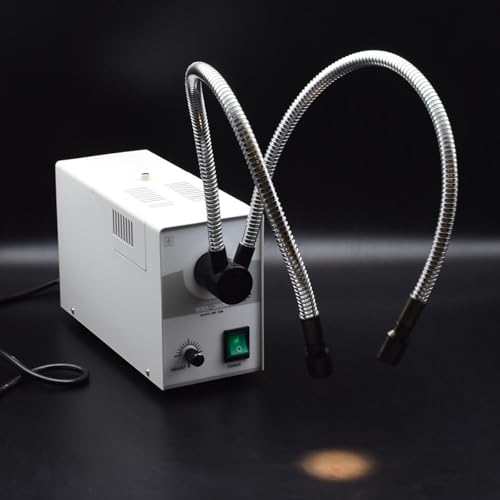 Illuminateur fibre optique de précision 150W et source halogène réglable double bras