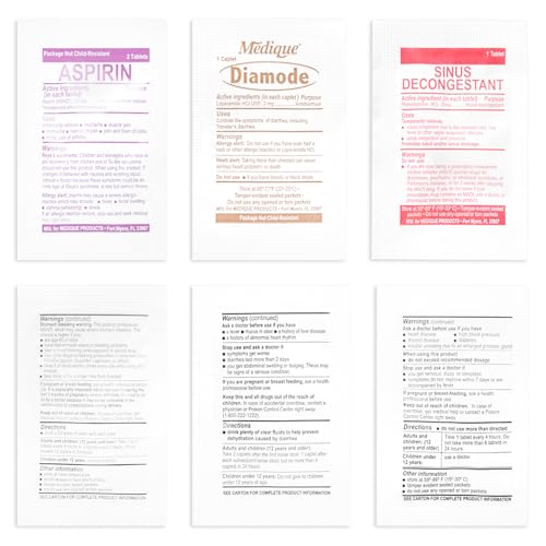 First aid Kit Refill Supplies Medication Pack for Refilling Small Kits or Traveling - Image 6