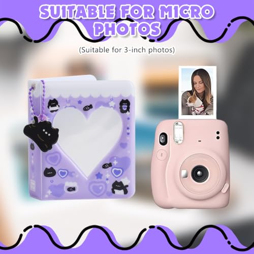 Image of Zibuyu 3'' Mini Photo Album, 40-Photo Capacity, Cute Cartoon Bear Cover