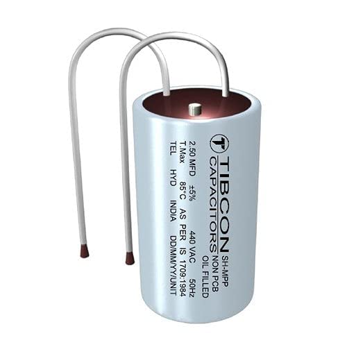 Image of TIBCON CAPACITOR 2.50 MFD OIL FILLED 5x Long Life| Ceiling Fan capacitor | 440V OIL AL CAN (Pack of 10)