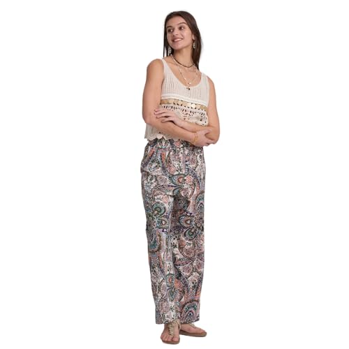 Alexis Leroy Women's Boho Palazzo Pants Summer Wide Leg Beach Trousers with Pockets Lightweight Floral Pattern3