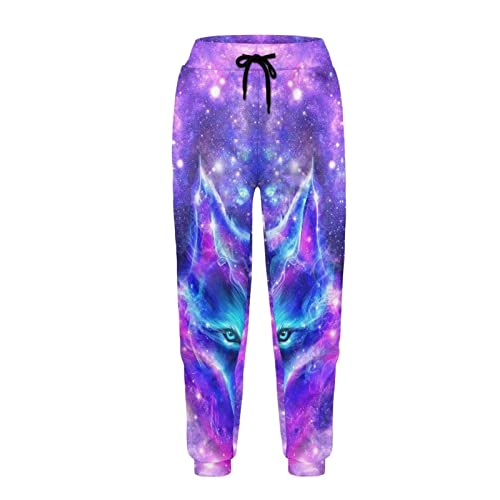 Pantalon de sport long pour le jogging ou le cocooning loup violet