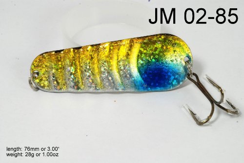 Akuna Pack Of 5 Cast Blast 3 Inch Ribbed Casting Spoon Fishing Lure [Jm-5-Flc02-B] #TOP5