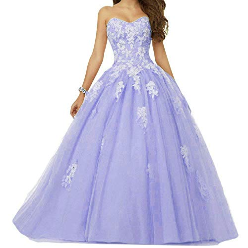 Zorayi Vestido largo de tul formal para mujer, vestido de noche, vestido de baile, vestido de novia lavanda 60