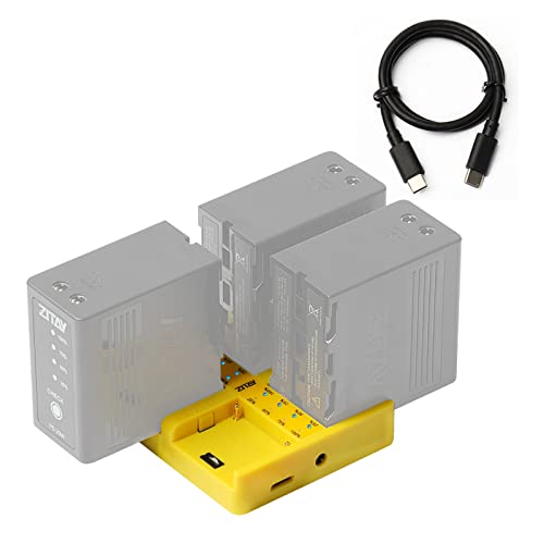 ZITAY NP-F550 NP-F970 Chargeur de Batterie 4 Canaux Avec Indicateur LED QC PD Charge Rapide Type-C et Port DC pour Sony NP-F550, NP-F750, NP-F970, NP-F980 Batterie Cover