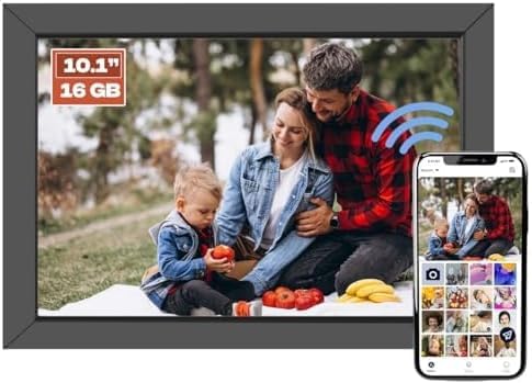 10.1 Inch Digital Photo Frame, 16GB IPS Touch Screen, Smart WiFi, 16GB Storage, Perfect for Displaying Photos - Frameo Digital Picture Frame