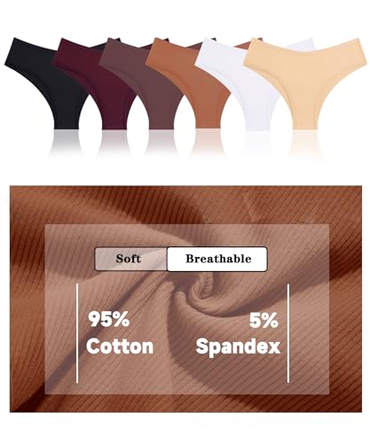 Image of CuteByte 10 Pack Womens Cotton Underwear Sexy Stretch V-Waist Ladies Panties Low Rise Cotton Cheeky Hipster S-XXL