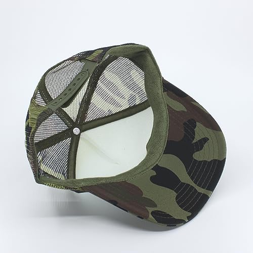 Image of The Vintage Year High Crown Foam Mesh Camouflage Trucker Hat Baseball Cap