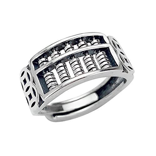 Lodoot Pulgar vintage para giros creativos, ábaco a juego de metal para caballeros y señoras, regalo de joyería
