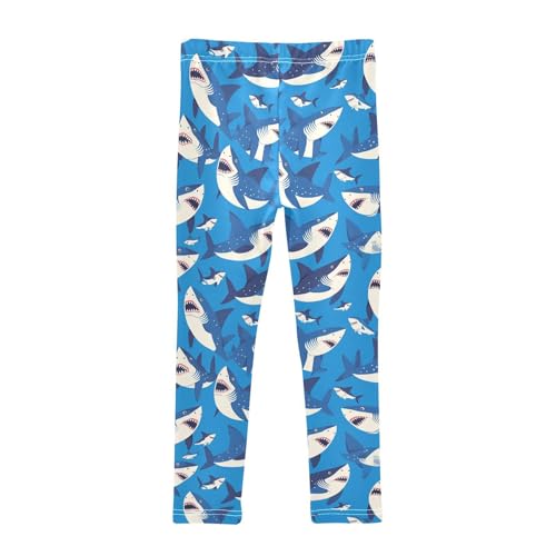 Shark Ocean Bluoddler Girls Leggings Comfortable High Waisted Dance Pants Gym2
