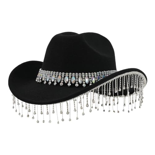 Chapeau de cowboy strass pour festival et soirée chic
