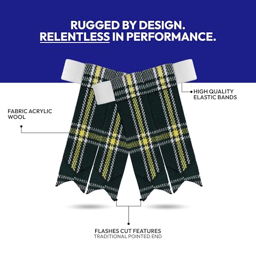 Image of Scottish Tartan Kilt Flashes with Elastic Adjusters