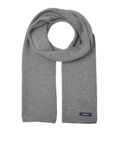 JACK & JONES Jacdna Knit Scarf Noos, Sciarpa Uomo, Grigio (Grey Melange), Taglia unica