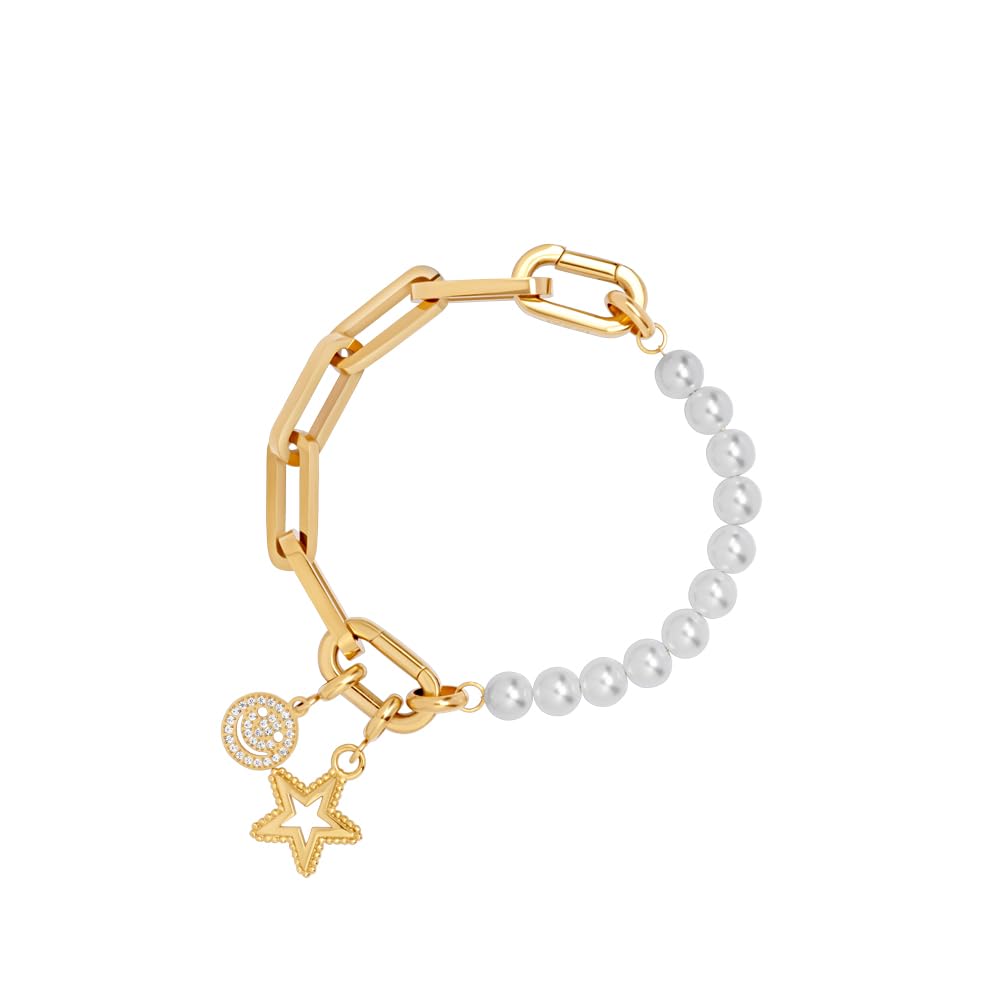 iXXXi Connect Samengestelde Bracelet with Parels, 17cm, Stainless Steel, No Gemstone