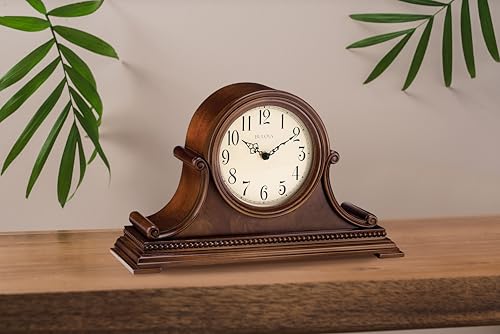 Bulova Asheville Hardwood Tambour Mantel Clock