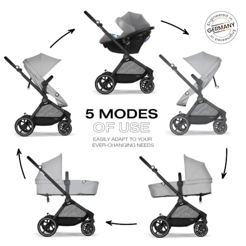 Cybex EOS 5 en 1: Cochecito y Asiento Aton G, Gris Lava