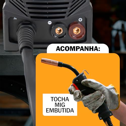 Máquina Inversora de Solda MIG/TIG/MMA 150a Bivolt Multiprocesso Flex Sem Gás Pró Euro