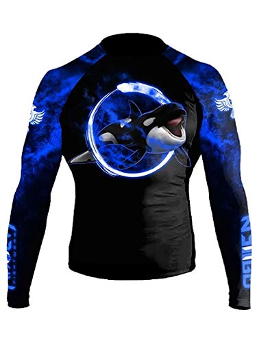 Raven Fightwear Men's Orca Rash Guard MMA BJJ Black Large