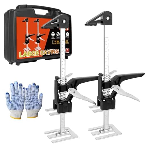 NAVONA Labor Saving Arm Lift 2 Pack, 15.5 Inch Multi-Function Height Adjustment Lifting Device, 440LBS Furniture Lifter for Installing Cabinets, Windows, Doors, Furniture