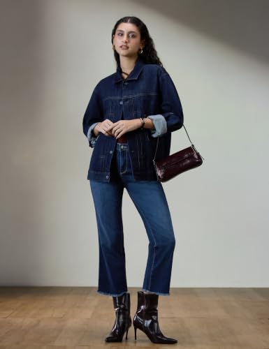 Image of KRAUS JEANS Women's Flared Fit Mid-Rise Crop Length Jeans (WFA-1257)