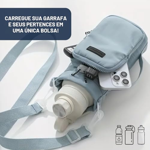 Bolsa Porta Garrafa Squeeze para Copo Térmico Com Alça Ajustável Shoulder Bag Para garrafas de agua