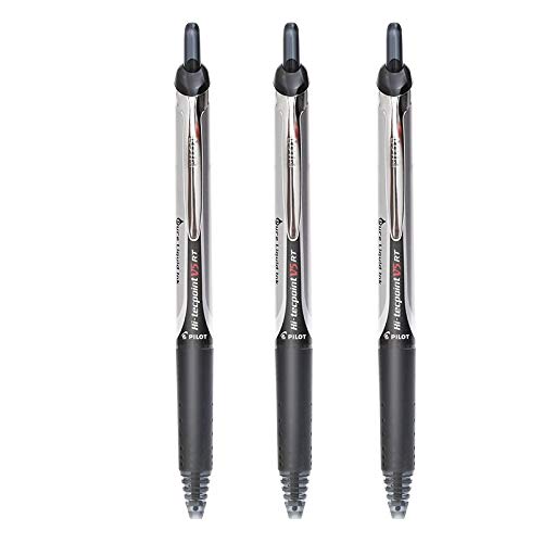 Hi Techpoint V5 RT Liquid Ink Rollerball Pen - Fine Tip - (Black 3)