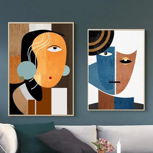 Affiches de figures géométriques KEBIA duo de toiles modernes 50x70 cm pour décoration de salon
