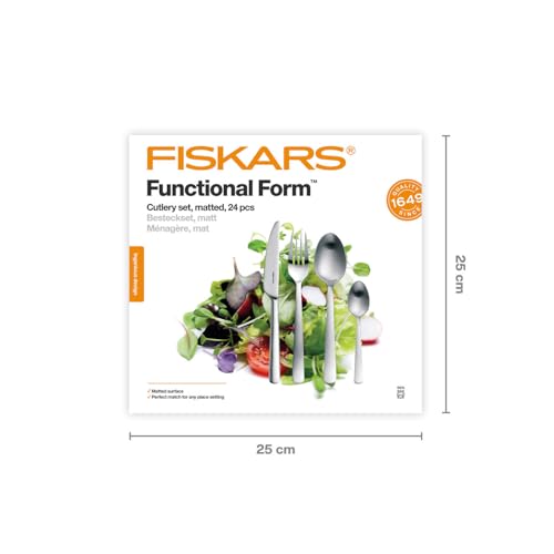 Ménagère Fiskars Functional Form 24 pièces en acier inoxydable mat