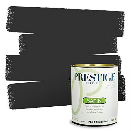 PRESTIGE Paints P400-N-SW6991 Interior Paint and Primer in One, 1-Gallon, Satin, Comparable Match of Sherwin Williams Black Magic, 1 Gallon, SW239-Black