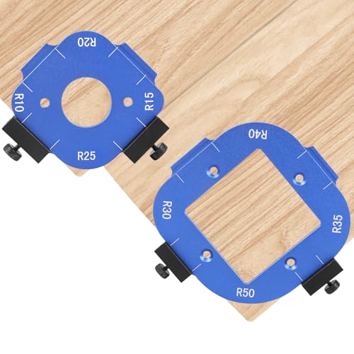 Aluminium Alloy Router Radius Jig Compact High Precision Router Corner Template for Edge or DIY Project..(Blue,2-Piece Set)