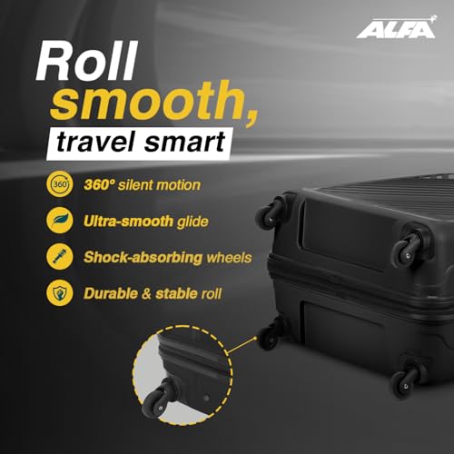 Image of ALFA by VIP Rhino Set of 2 Trolley Bag 55, 65cm | Hard Luggage| Smooth 4-Wheel Suitcase| Combination Lock with Secured Zip| Sturdy Push Button | 3-Year Warranty