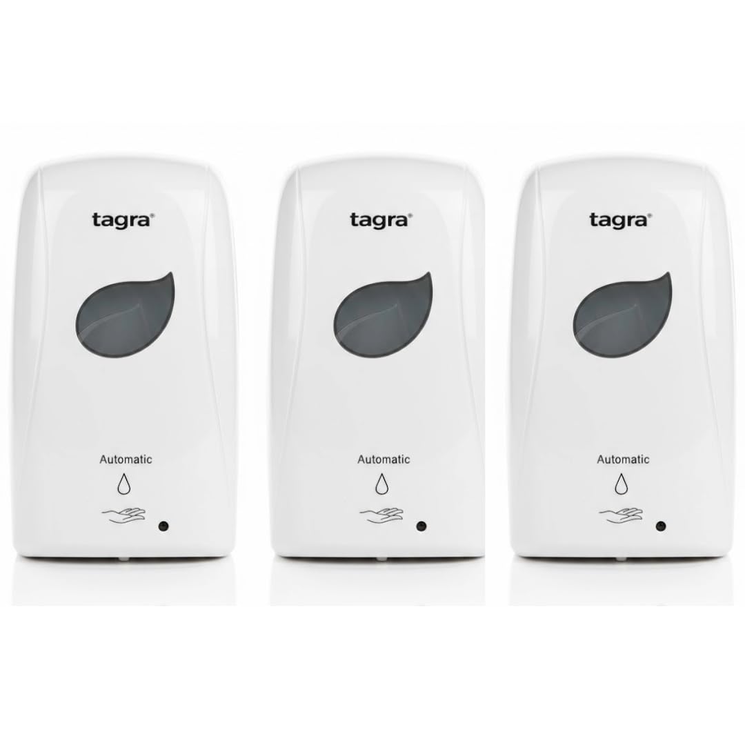 Automatic Touchless Soap Dispenser – 1000ml Large Capacity, Battery Operated Wall-Mounted Sensor Pump for Hand Sanitiser, Alcohol Gel & Liquid Soap (White) (3)