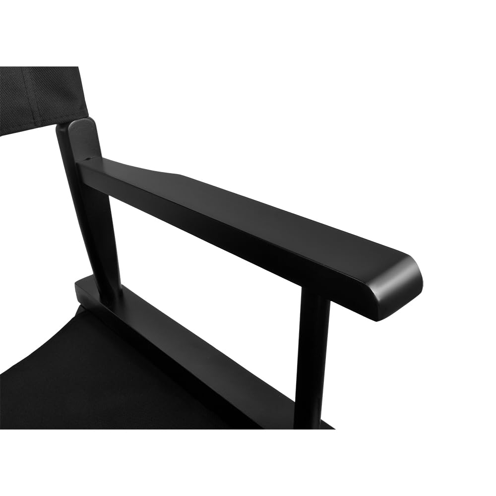 Sedia trucco pieghevole in legno con poggiapiedi e braccioli – poltrona make-up portatile per truccatori, saloni e home studio – leggera, richiudibile, rivestimento impermeabile, portata 140 kg