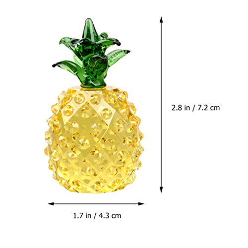 Kesyoo Pineapple Statue Crystal Pineapple Bling Shiny Fruit Sculpture Model Photo Prop Collectible Tropical Fruit Figure Table Arrangement Centerpiece For Home Wedding Shop Fruit Statue #TOP4
