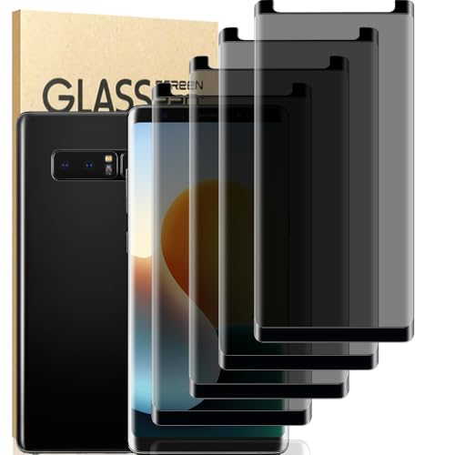 4 Pack Privacy Screen Protector for Galaxy Note 9 Anti-Spy Tempered Glass Film 3D Coverage 9H Tempered Glass Scratch Resistant Touch Sensitive Bubble-Free Easy Installation (6.9 Inch)