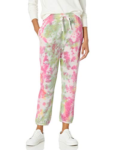 The Drop Dina Pantalón Deportivo con Dobladillo Elástico y Forro Polar para Mujer, Desteñido neón, XS