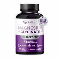 Pure Magnesium Glycinate 400mg - 5X Higher Absorption - Support Stress Relief, Sleep, Bone Health - 100% Chelated - Pure Magnesium Supplement for Women and Men- 90 Veggie Capsules